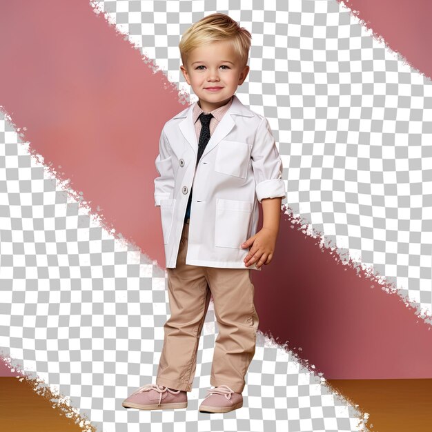 PSD peach background aboriginal aussie boy défend la confiance dans le style dans la tenue derm