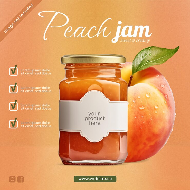 PSD peach jam social media campaign instagram post design