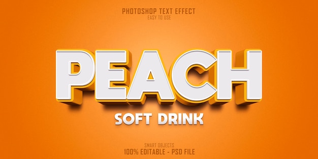 Peach Soft Drink 3D text style effect template