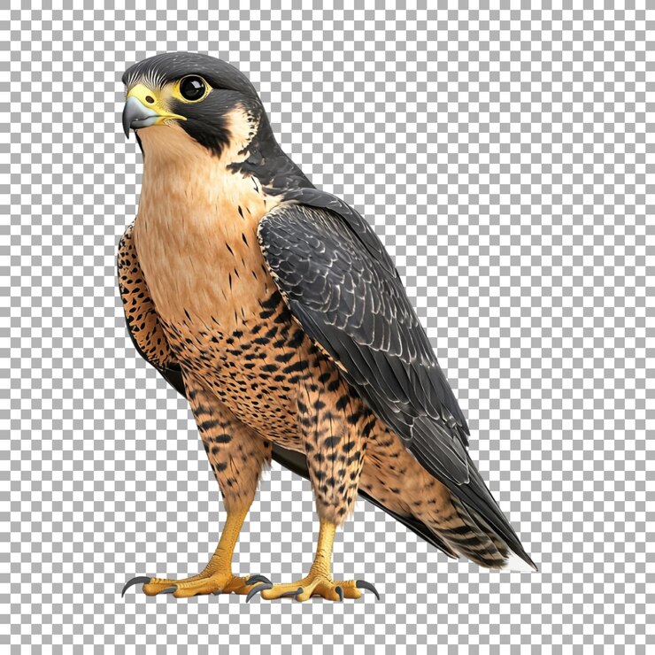 PSD peales halcón pájaro en fondo transparente ai generado