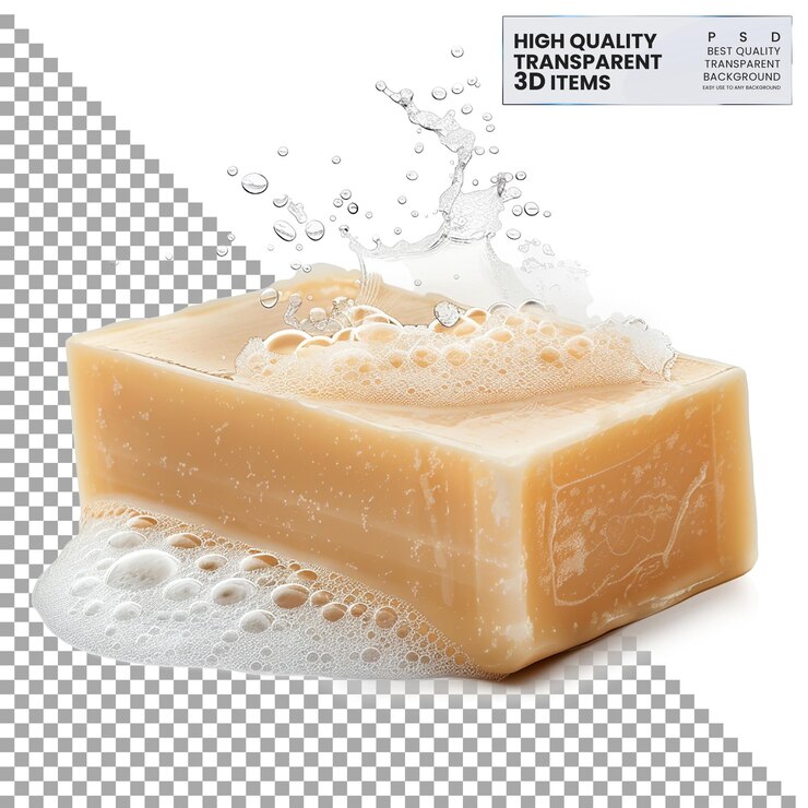 PSD la peau rectangulaire de savon png sur fond transparent isolé