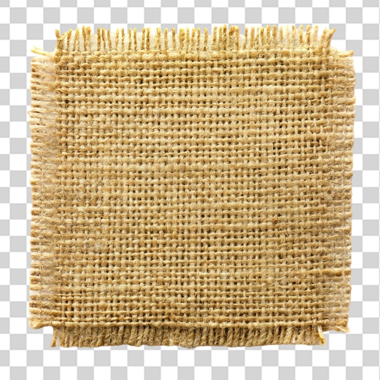 PSD peça de burlap vista superior isolada em fundo transparente