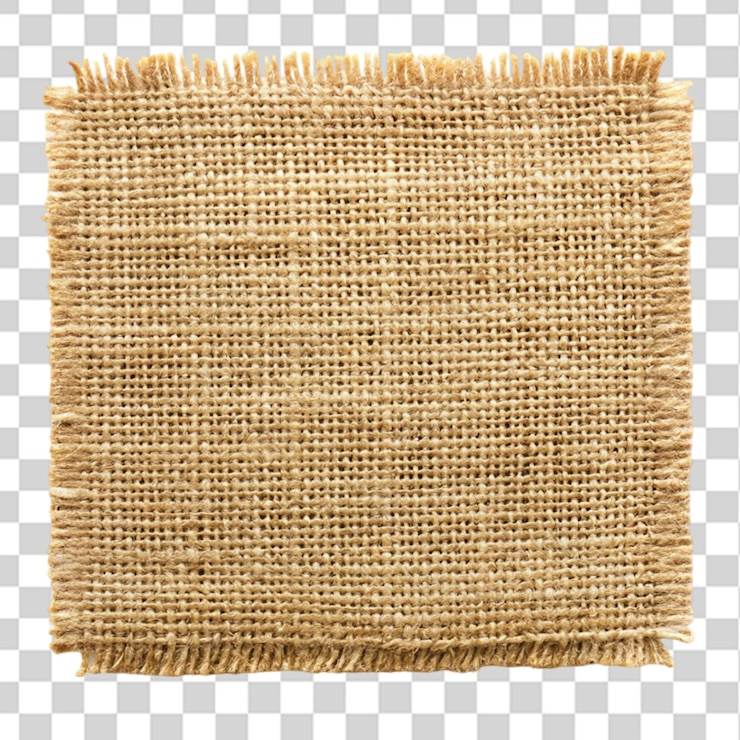 PSD peça de burlap vista superior isolada em fundo transparente