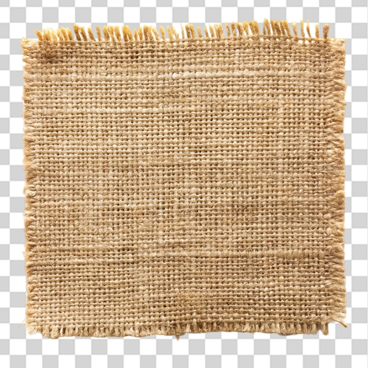 PSD peça de burlap vista superior isolada em fundo transparente