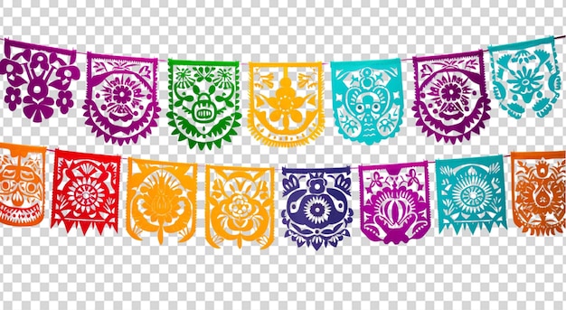 PSD peças de festa papel picado png transparente