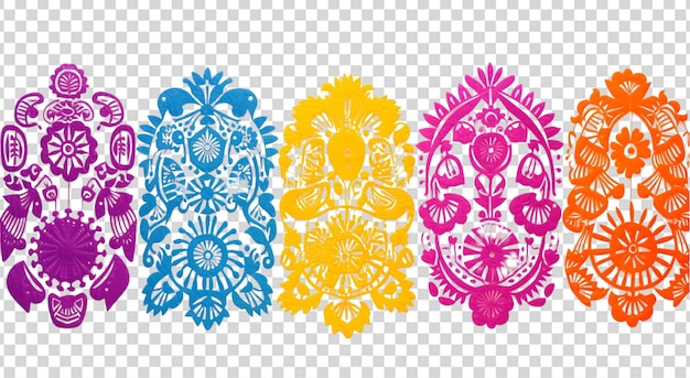 PSD peças de festa papel picado png transparente