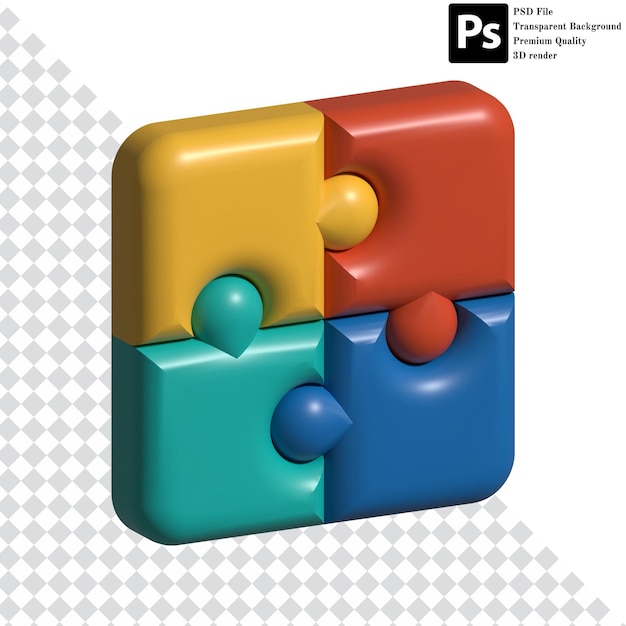 Peças de quebra-cabeça 3d em PSD grátis