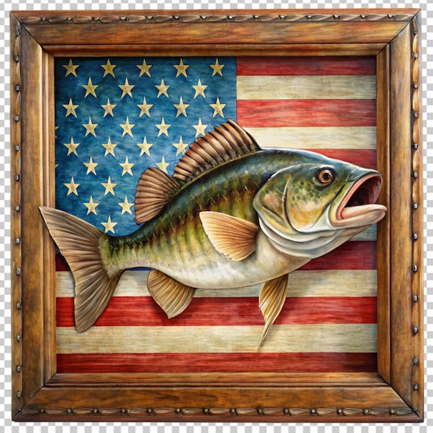 PSD peces con bandera de los estados unidos