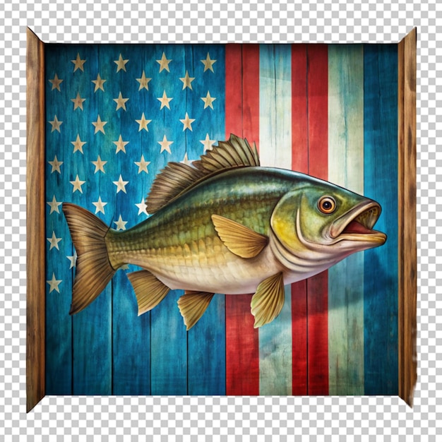 PSD peces con bandera de los estados unidos