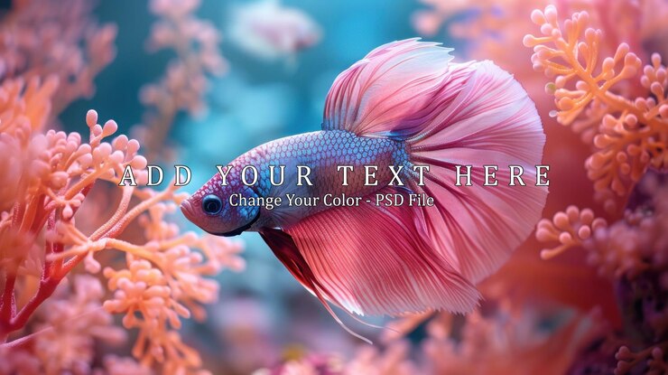 PSD peces betta rosados y azules en el acuario