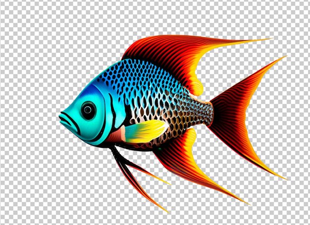 Peces coloridos y lindos bajo el agua en 3D