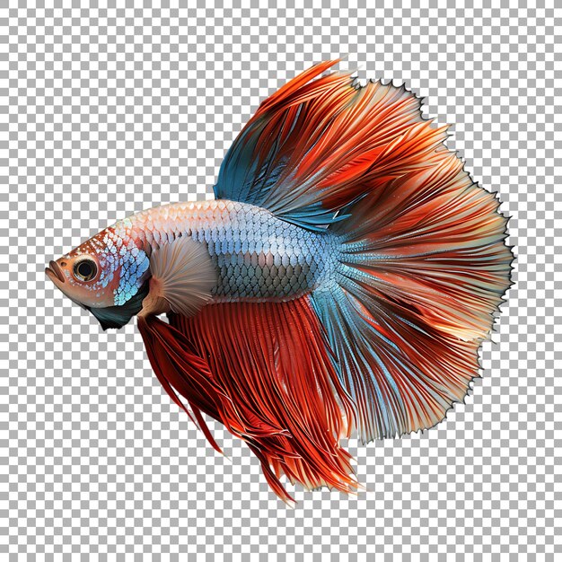 Peces siameses luchando en un fondo transparente generado por Ai