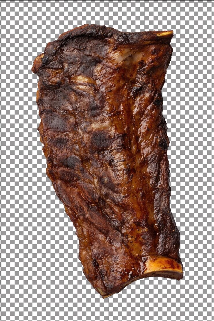 Pecho de carne de res Lentamente cocido y tierno ideal para fumar Hiperrealista Isolado blanco sencillo Transparente