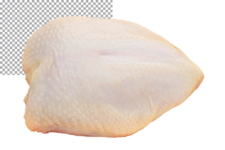 PSD pechuga de pollo cruda aislada sobre fondo transparente