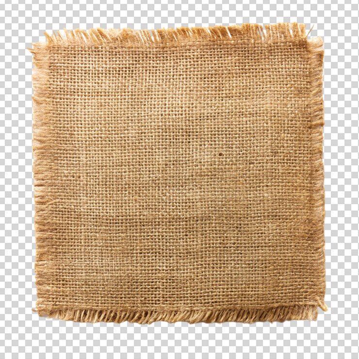 PSD pedaço de burlap isolado sobre fundo transparente