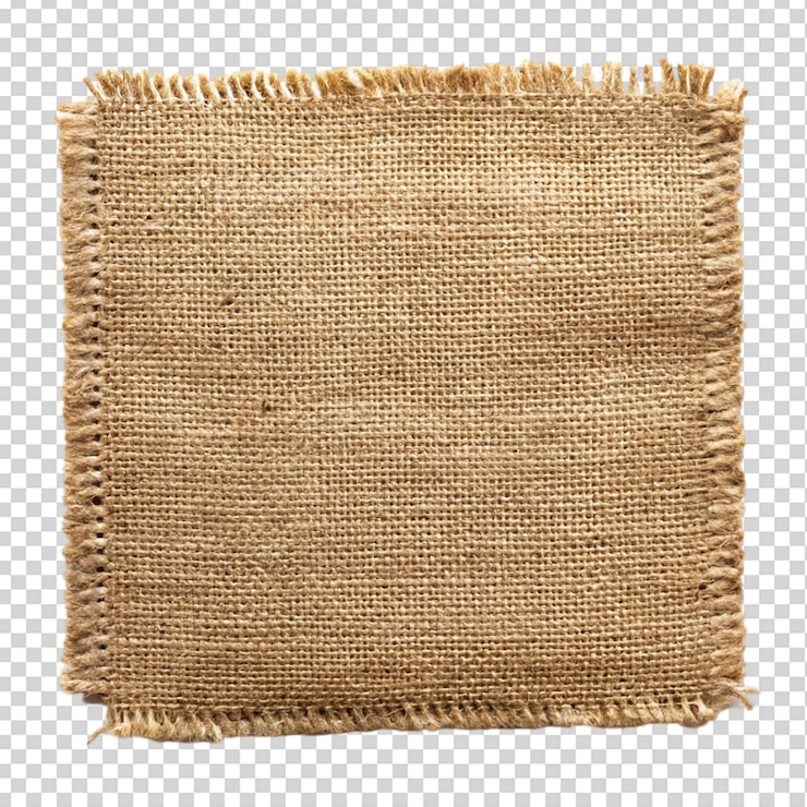 PSD pedaço de burlap isolado sobre fundo transparente