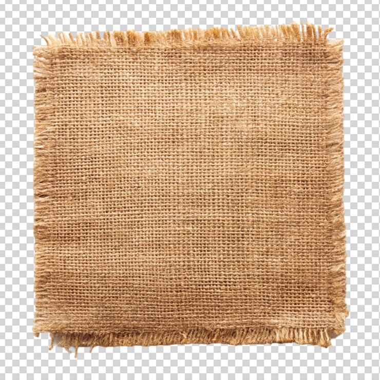 PSD pedaço de burlap isolado sobre fundo transparente