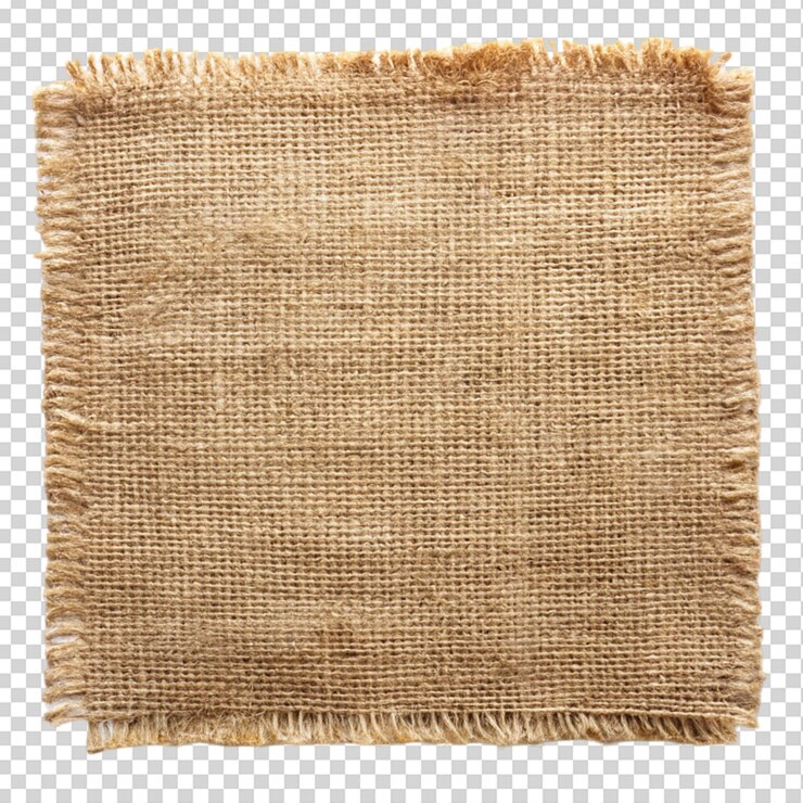 PSD pedaço de burlap isolado sobre fundo transparente