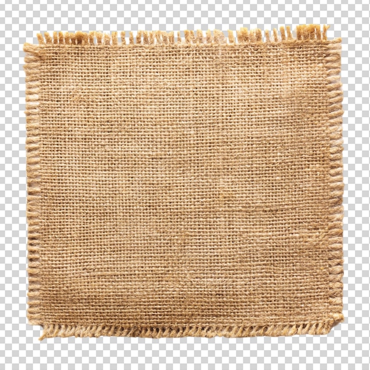 PSD pedaço de burlap isolado sobre fundo transparente