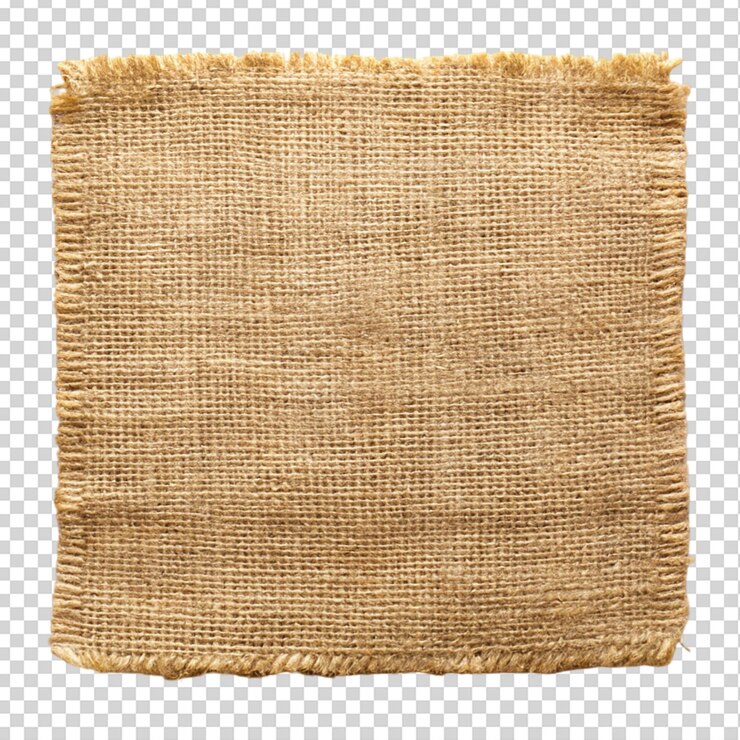 PSD pedaço de burlap isolado sobre fundo transparente