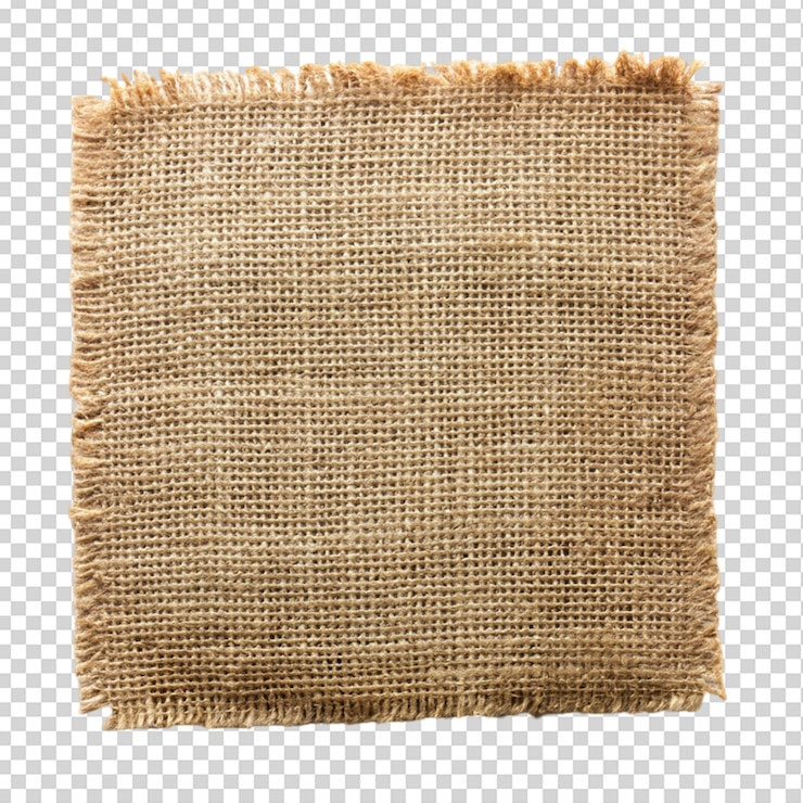 PSD pedaço de burlap isolado sobre fundo transparente