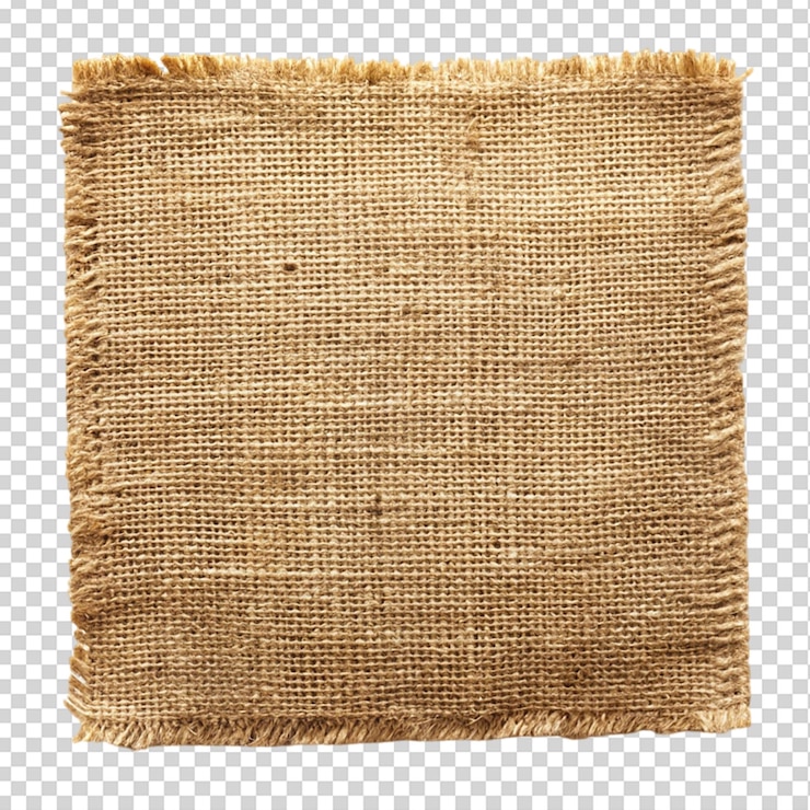 PSD pedaço de burlap isolado sobre fundo transparente