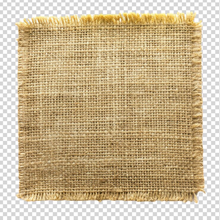 PSD pedaço de burlap isolado sobre fundo transparente