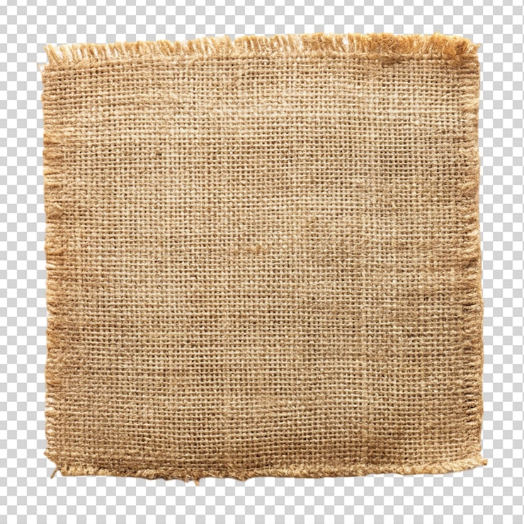 PSD pedaço de burlap isolado sobre fundo transparente