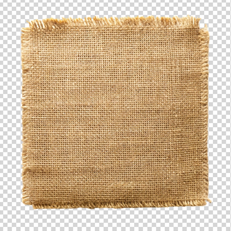 PSD pedaço de burlap isolado sobre fundo transparente