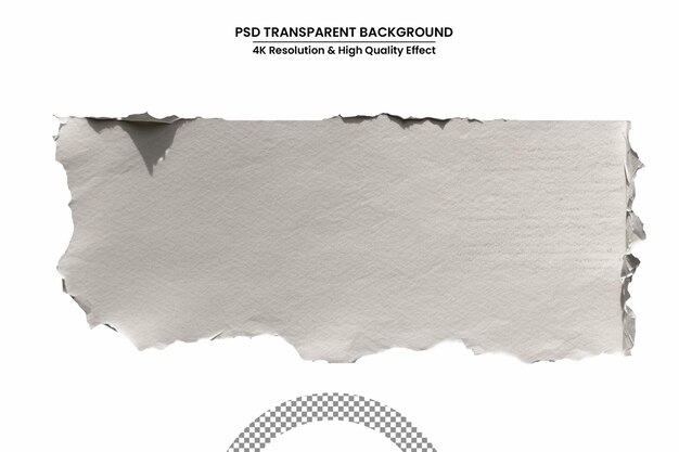 PSD pedaço de papel amassado em fundo branco