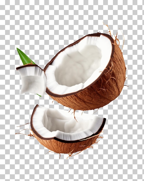 PSD pedaços de coco isolados em fundo transparente ou branco png