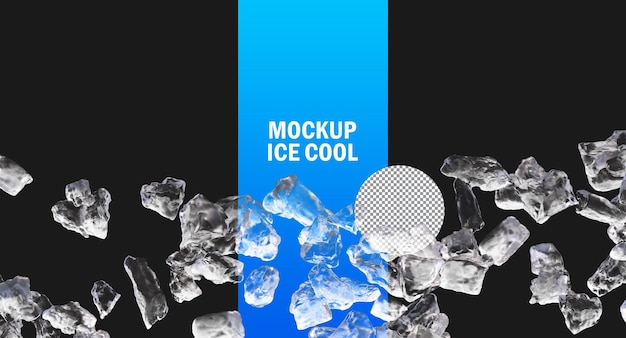 Pedaços de gelo isolados, traçado de recorte Ice Cube, pedaços de gelo picado