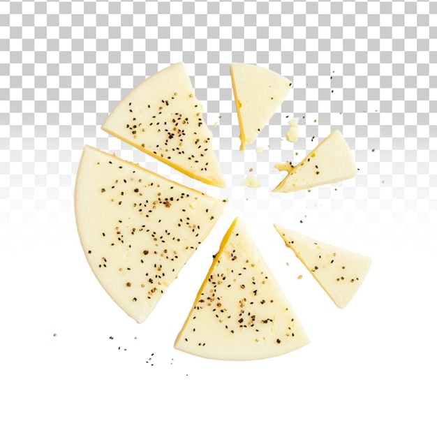 PSD pedaços de queijo isolados sobre um fundo transparente