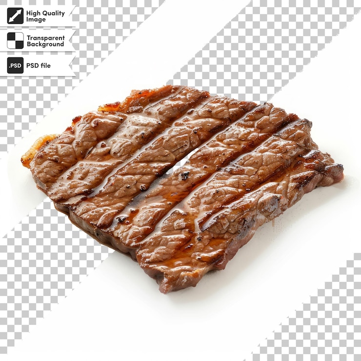 PSD un pedazo de carne que está en un fondo blanco