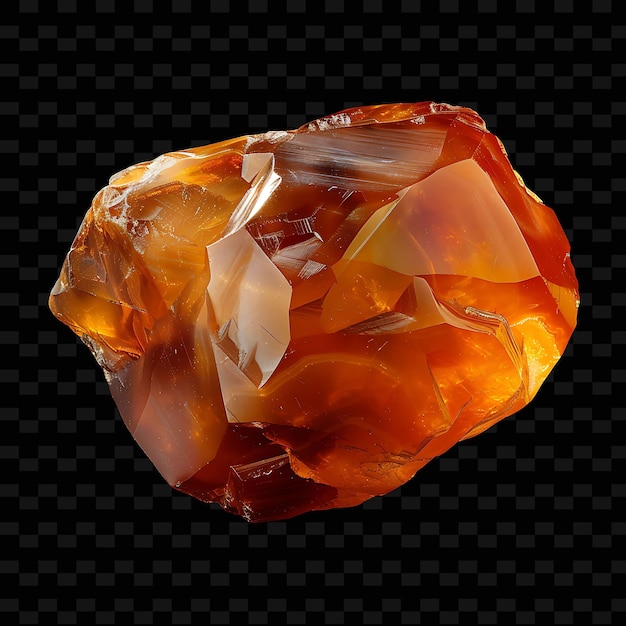 PSD pedazo de cristal de cornelia con forma oblonga redondeada col naranja objeto de gradiente png en fondo oscuro