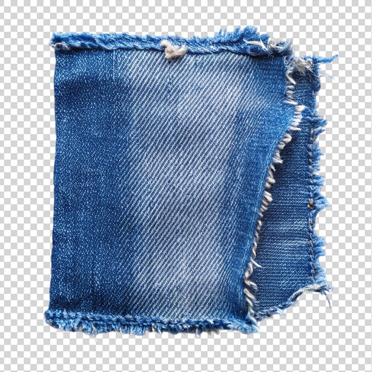 PSD un pedazo de denim roto aislado sobre un fondo transparente