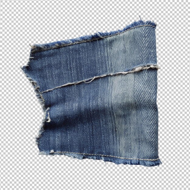 PSD un pedazo de denim roto sobre un fondo transparente