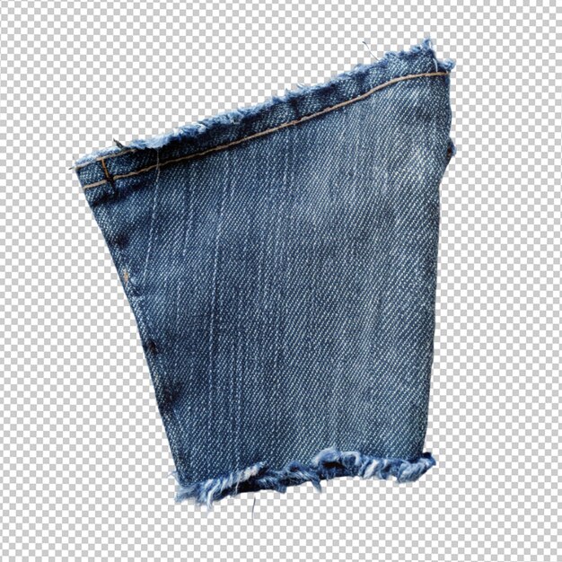 PSD un pedazo de denim roto sobre un fondo transparente