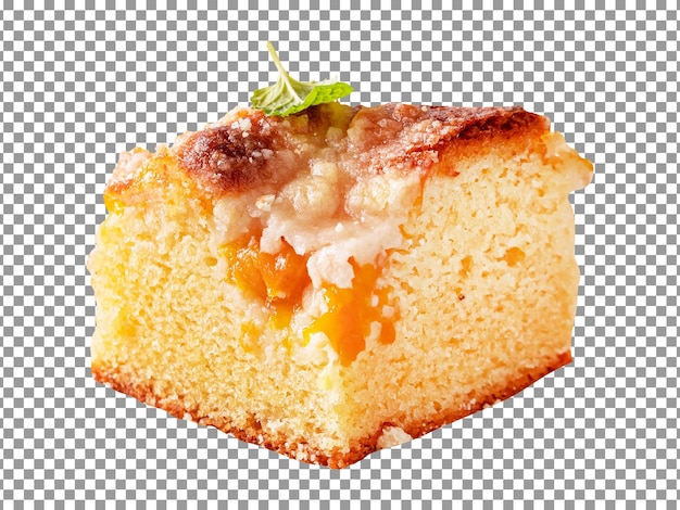 Pedazo de pastel de limón con fondo transparente