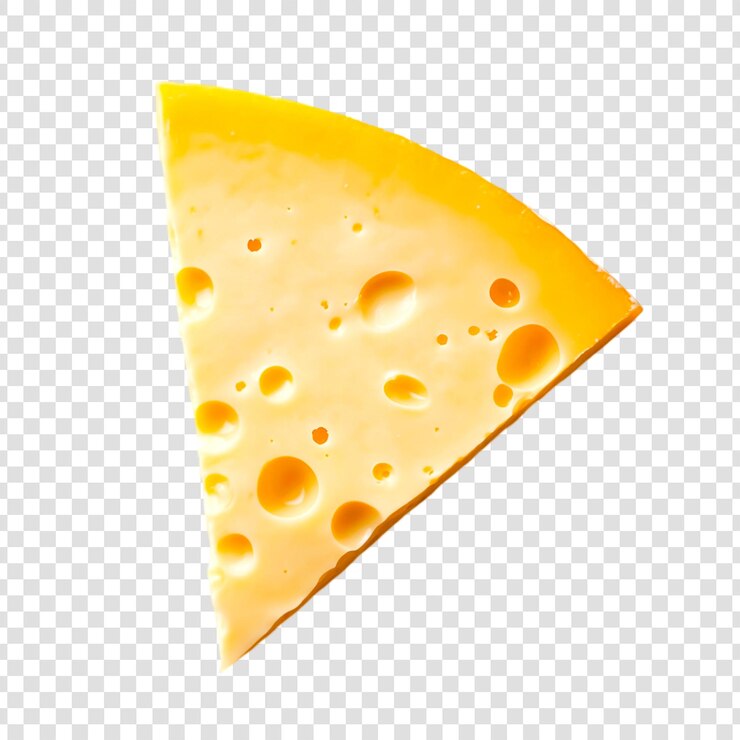 PSD un pedazo de queso sobre un fondo transparente