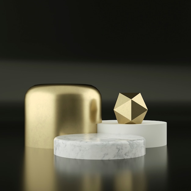 PSD pedestais de mármore com ornamentos de ouro