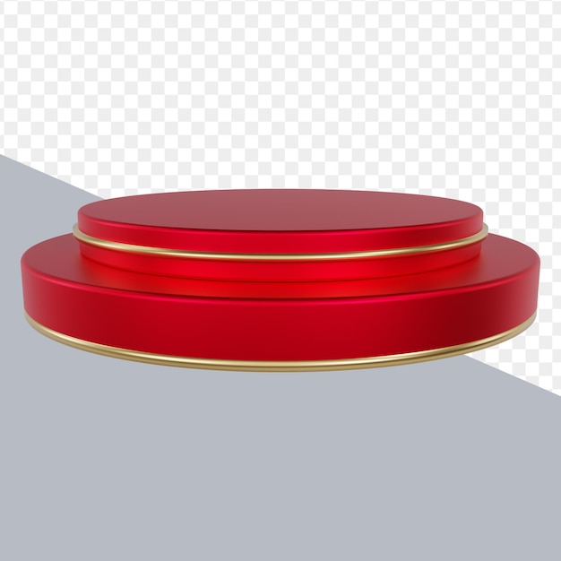PSD pedestal de cilindro rojo o base de podio en el escenario vacío geométrico
