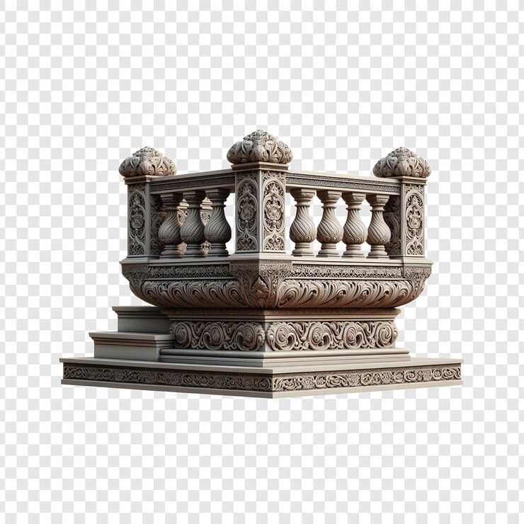 PSD un pedestal decorativo con un diseño decorativo en él