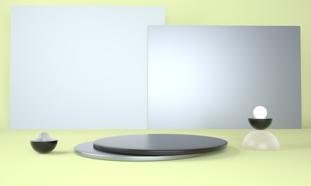 Pedestal para design de exibição em renderização 3d