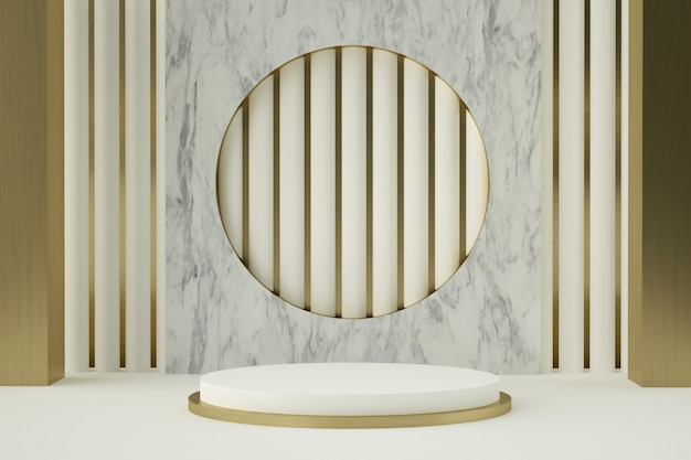 PSD pedestal de producto de oro blanco limpio