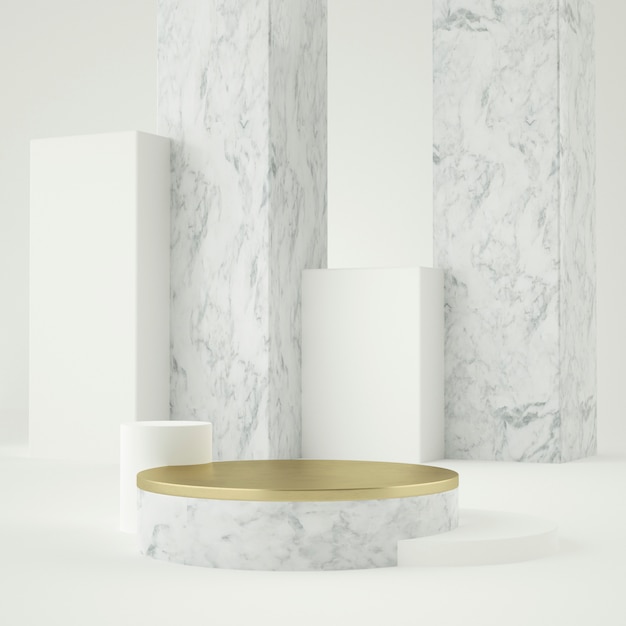 PSD pedestal de producto de oro blanco limpio