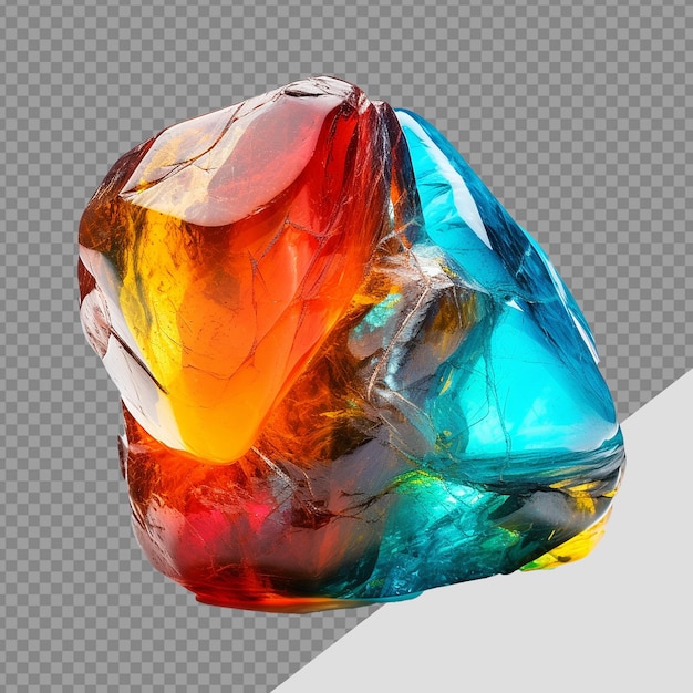 PSD pedra colorida png isolada em fundo transparente