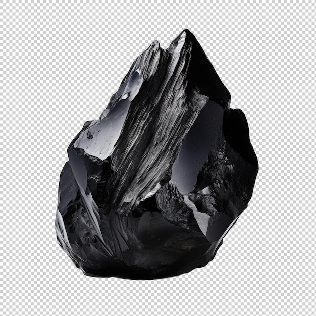 PSD pedra de obsidiana isolada em fundo transparente ia generativa