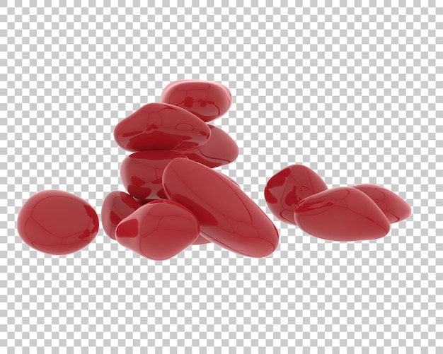 PSD pedras decorativas na ilustração de renderização 3d de fundo transparente