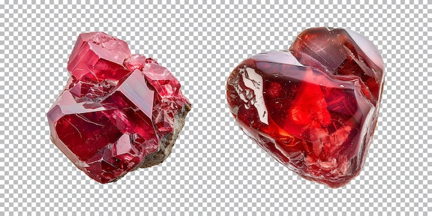 PSD pedras preciosas vermelhas isoladas sobre um fundo transparente png